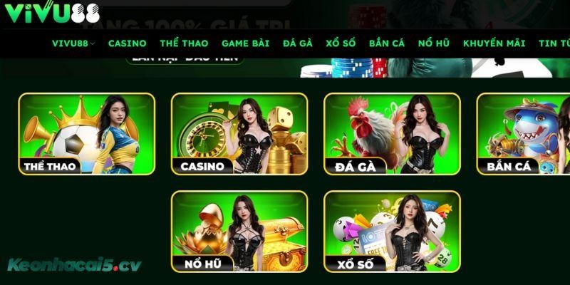VIVU88 sở hữu kho trò chơi phong phú tuyệt đỉnh