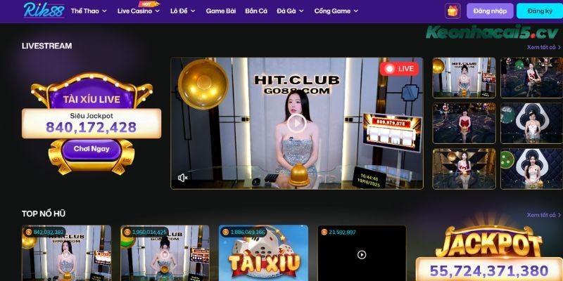 Trải nghiệm các tựa game phong phú tại RIK88