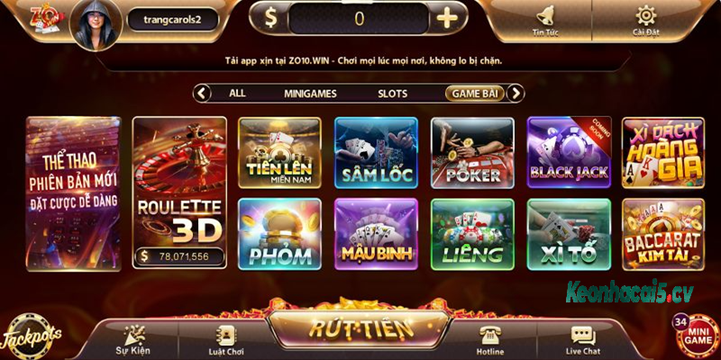 Game bài cổng game đa dạng